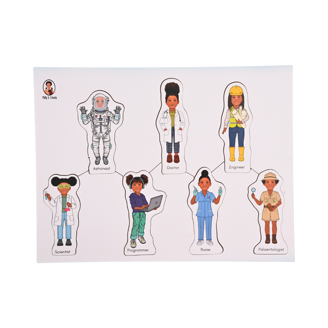 STEM Careers Wooden Puzzles for Kids Educational Montessori Toy with