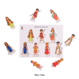 African Queens Small World Figures | Wooden Lift & Match Puzzle