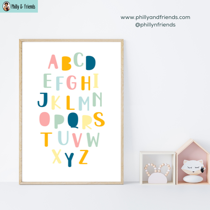 Affiche alphabet avec Philly et ses amis | Impressions éducatives EYFS