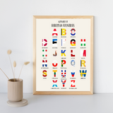 Alphabet-Poster afrikanischer Länder für Kinder mit Flaggenausschnitten | Lehrreiches und abwechslungsreiches Kinderzimmerdekor