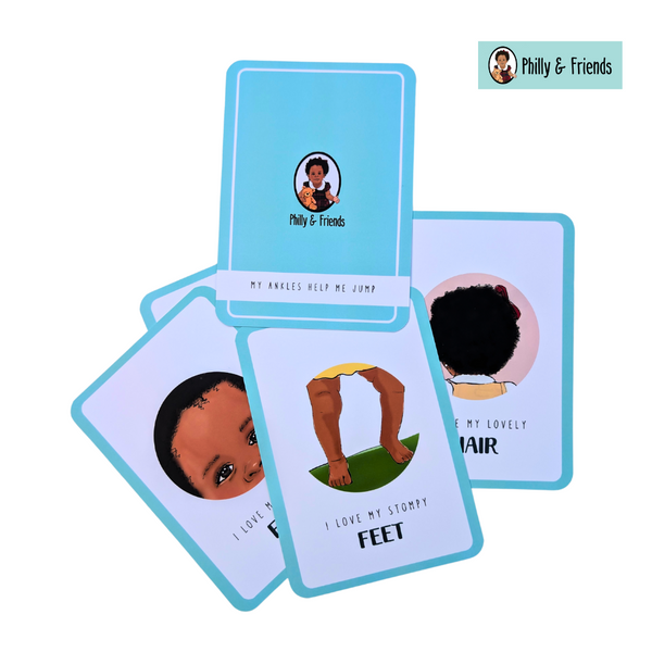 Body Parts Flashcards in a Tin Box (24 Illustrated Cards)