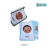 Body Parts Flashcards in a Tin Box (24 Illustrated Cards)