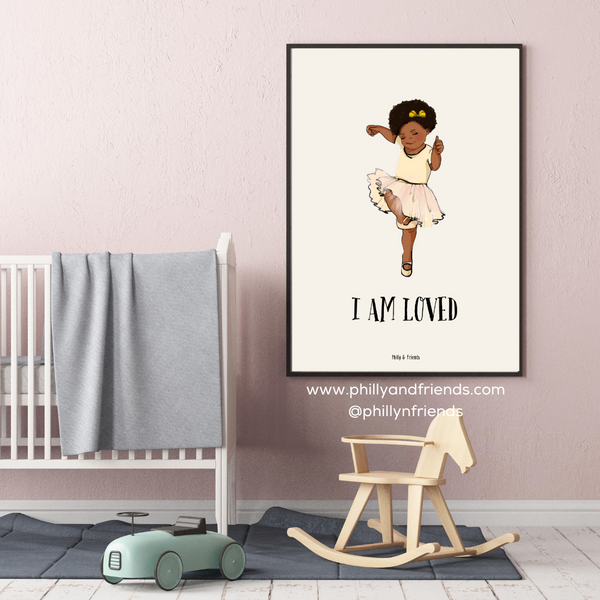 'I am Loved' Philly Girl Kids Wall Art | Poster