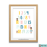 Numbers Poster with Philly & Friends | Educational Prints EYFS