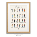 Occupations Poster for Kids - 24 Professions Illustrated