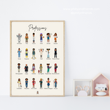 Occupations Poster for Kids - 24 Professions Illustrated