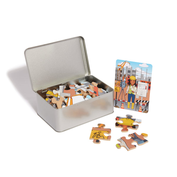 Engineer Philly Wooden Jigsaw Puzzle in a Tin Box (Hand-Cut)