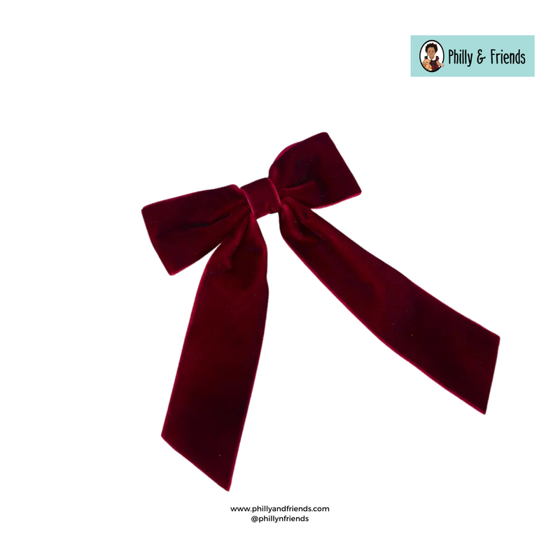 Philly's Red Hair Bow - Velvet