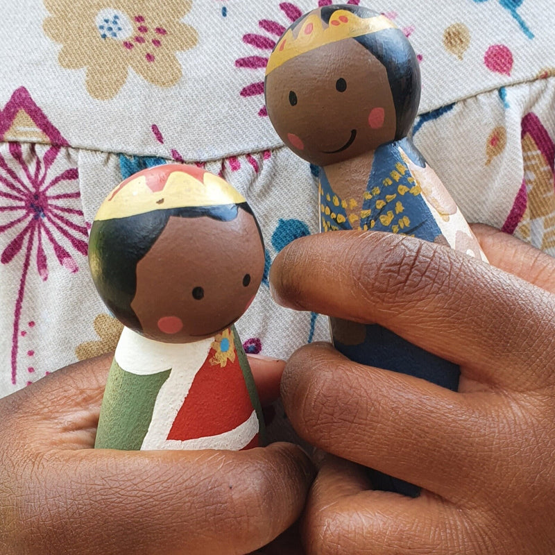 african wooden peg doll 