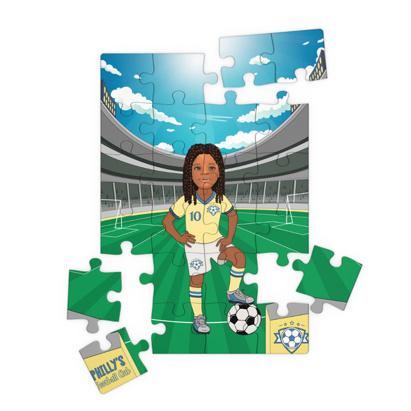 Fußball-Puzzle aus Holz für Mädchen