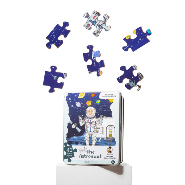 Space-themed Astronaut Wooden Jigsaw Puzzle