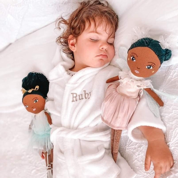 Ensemble de poupées douces Black Fairy &amp; Ballerina - Linge fait à la main